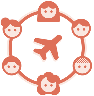 Circle of travelers icon